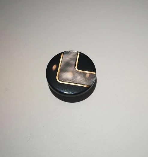 Modeknopf Schwarz Silber