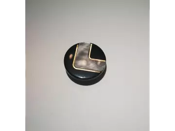 Modeknopf Schwarz Silber