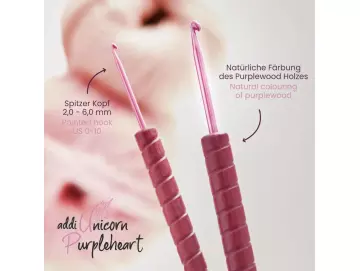 addiUnicorn Purpleheart Häkelnadel